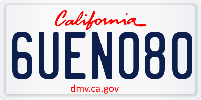 CA license plate 6UEN080