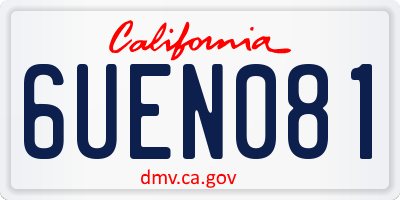 CA license plate 6UEN081