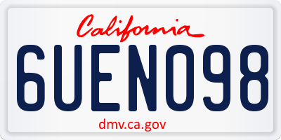 CA license plate 6UEN098