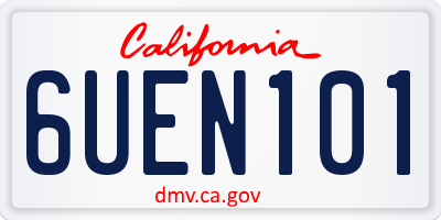 CA license plate 6UEN101