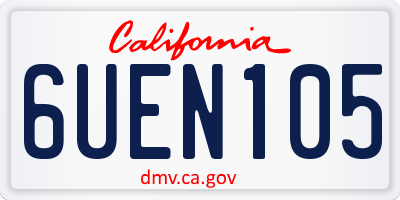 CA license plate 6UEN105