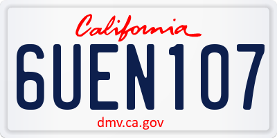 CA license plate 6UEN107
