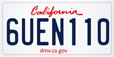 CA license plate 6UEN110