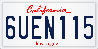 CA license plate 6UEN115