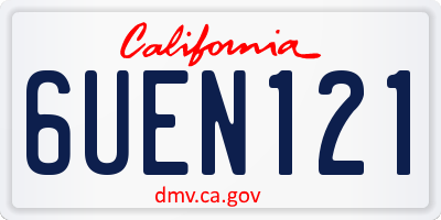 CA license plate 6UEN121