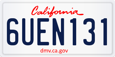 CA license plate 6UEN131