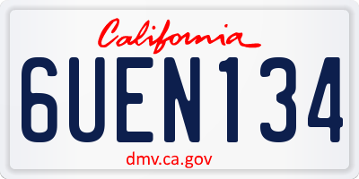 CA license plate 6UEN134