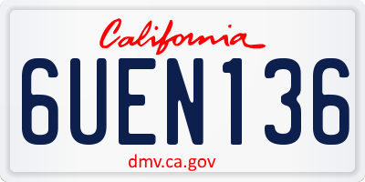 CA license plate 6UEN136