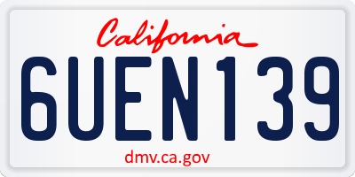 CA license plate 6UEN139