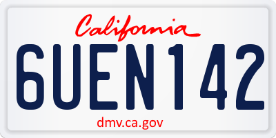 CA license plate 6UEN142