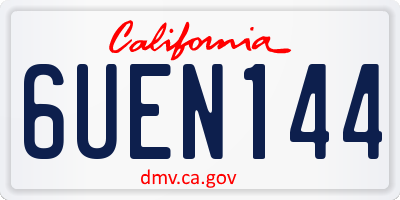 CA license plate 6UEN144
