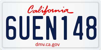 CA license plate 6UEN148