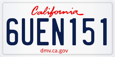 CA license plate 6UEN151