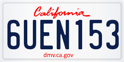 CA license plate 6UEN153
