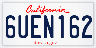 CA license plate 6UEN162