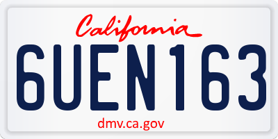 CA license plate 6UEN163