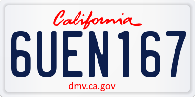 CA license plate 6UEN167