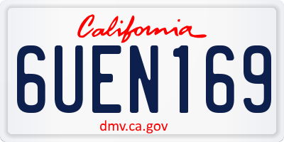 CA license plate 6UEN169