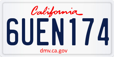 CA license plate 6UEN174