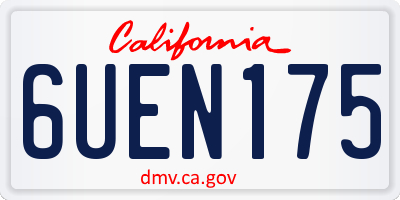 CA license plate 6UEN175