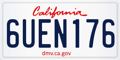 CA license plate 6UEN176