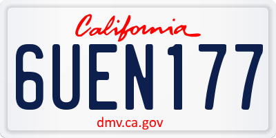 CA license plate 6UEN177