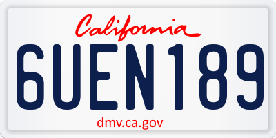 CA license plate 6UEN189