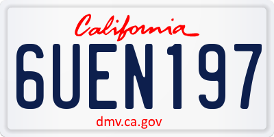 CA license plate 6UEN197