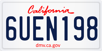 CA license plate 6UEN198