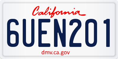 CA license plate 6UEN201