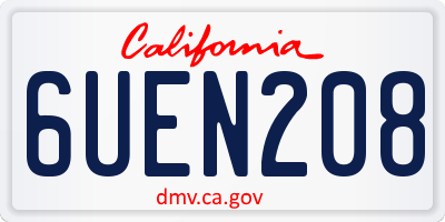 CA license plate 6UEN208