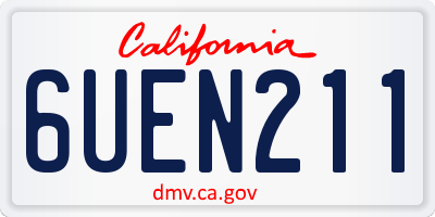 CA license plate 6UEN211
