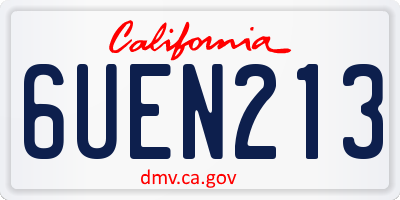 CA license plate 6UEN213