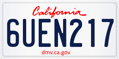 CA license plate 6UEN217