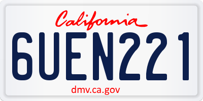 CA license plate 6UEN221