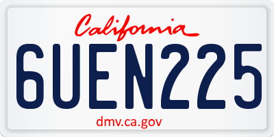 CA license plate 6UEN225