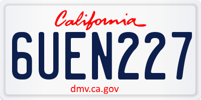 CA license plate 6UEN227