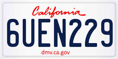CA license plate 6UEN229