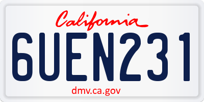 CA license plate 6UEN231