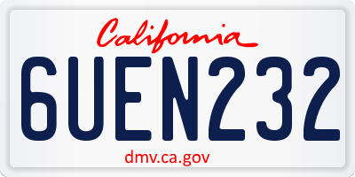 CA license plate 6UEN232