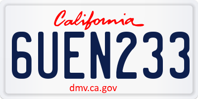 CA license plate 6UEN233