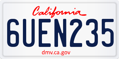 CA license plate 6UEN235