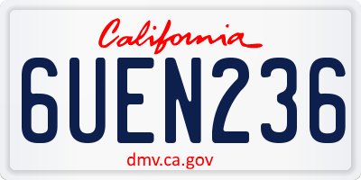 CA license plate 6UEN236
