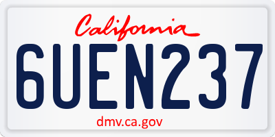 CA license plate 6UEN237