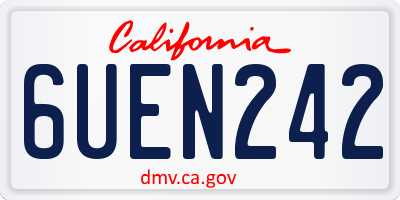 CA license plate 6UEN242