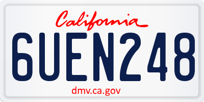 CA license plate 6UEN248