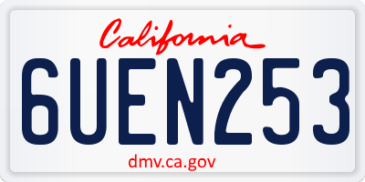 CA license plate 6UEN253