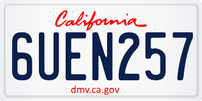 CA license plate 6UEN257