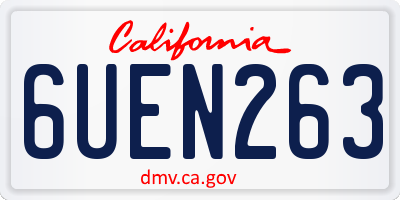 CA license plate 6UEN263