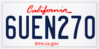 CA license plate 6UEN270
